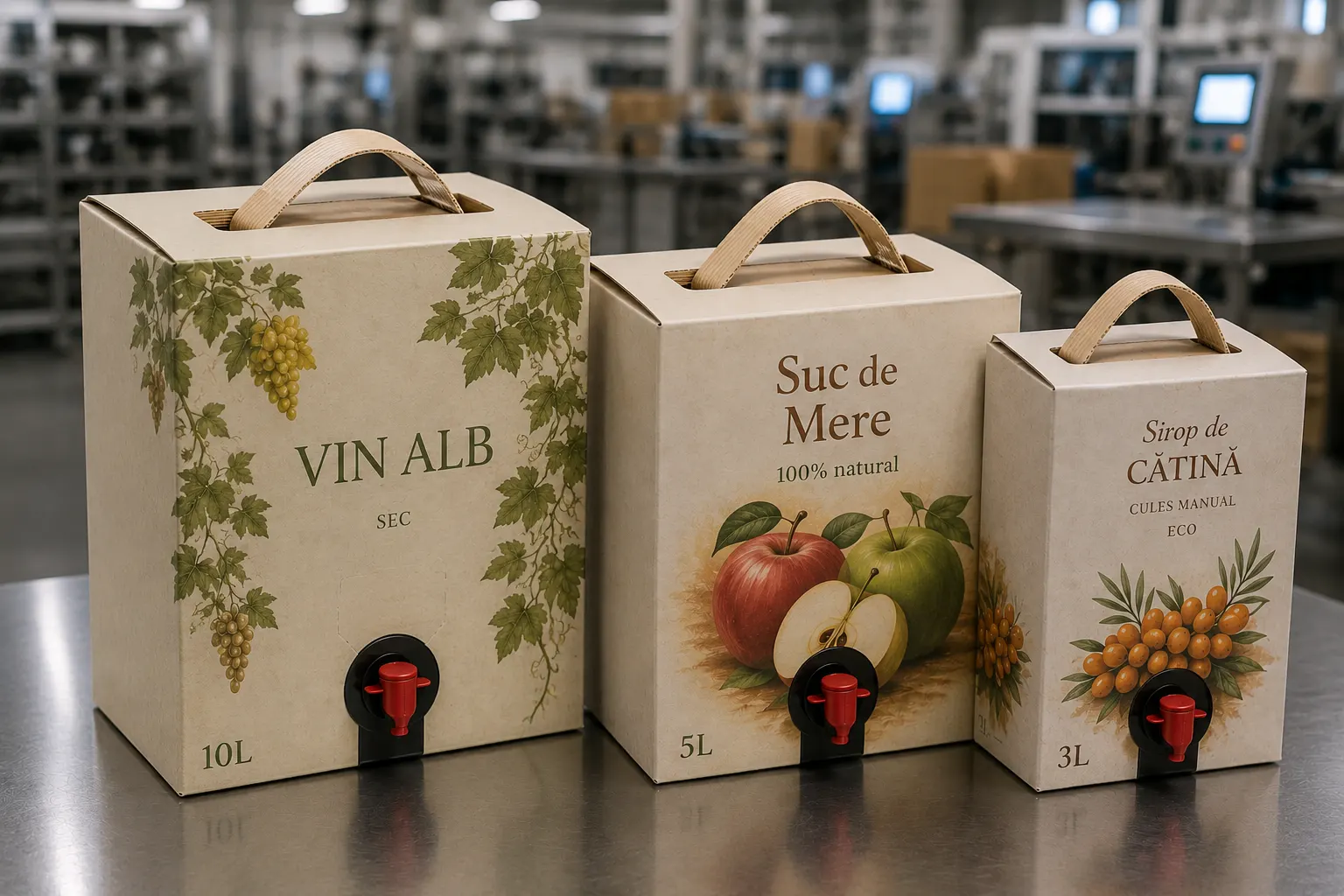 Mânere ECO din hârtie pentru cutii Bag-in-Box