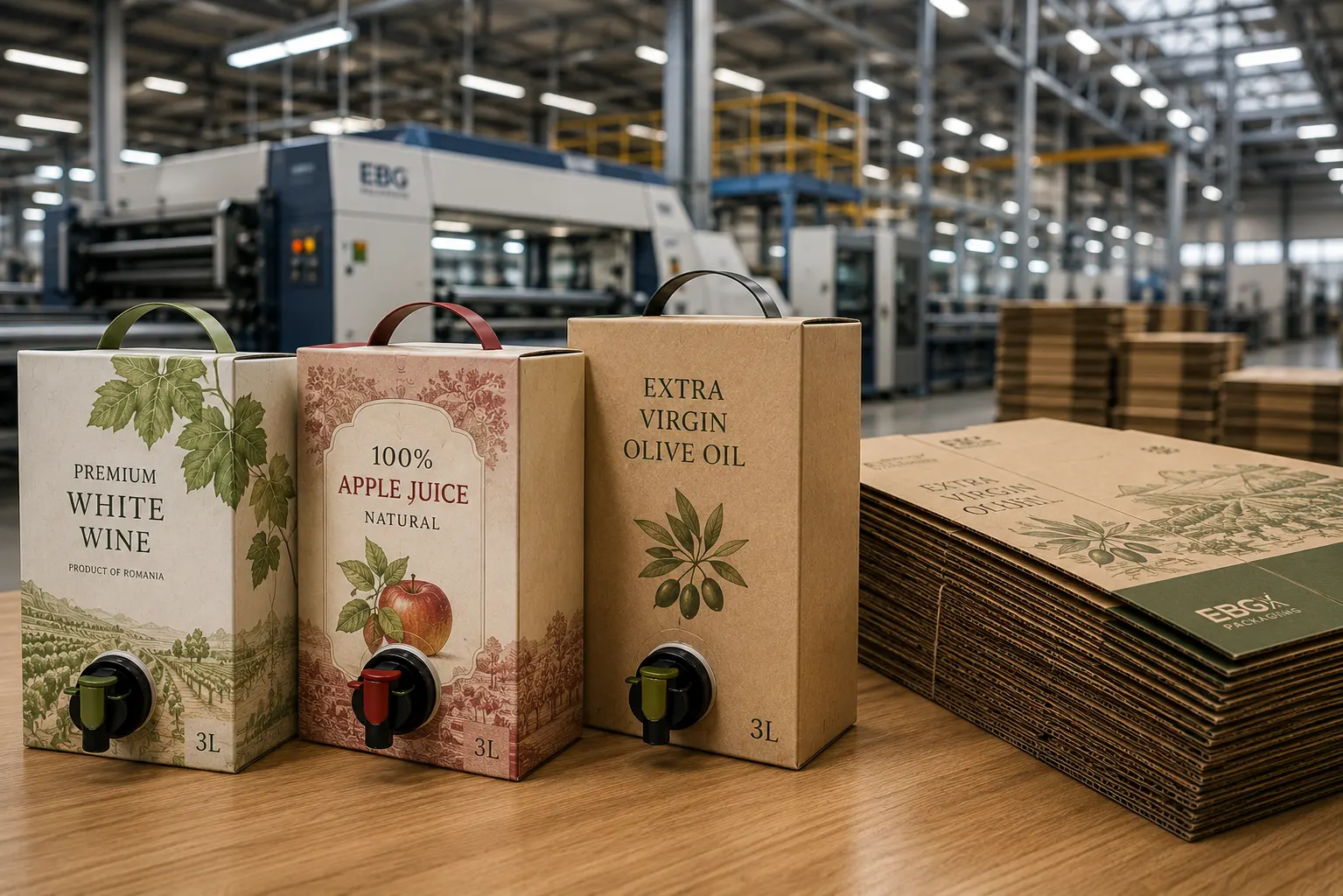 Cutii din carton pentru Bag-in-Box dezvoltate împreună cu EBG